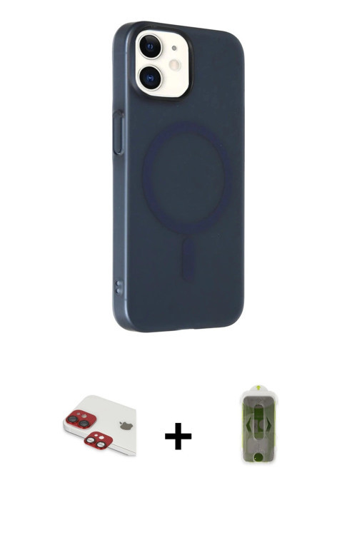 ieg™ iPhone 11 Kılıf Çekirdek Modern Prime - Siyah Joko Magic 5D Hayalet Cam + Kırmızı Pers Alüminyu