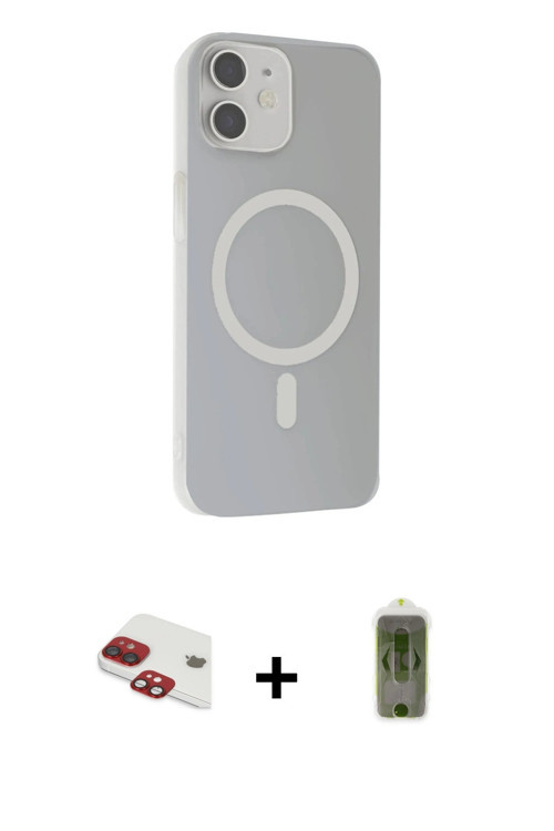 ieg™ iPhone 11 Kılıf Çekirdek Modern Prime - Siyah Joko Magic 5D Hayalet Cam + Kırmızı Pers Alüminyu