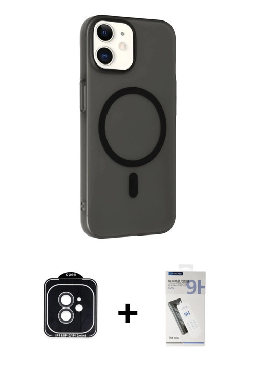 ieg™ iPhone 11 Kılıf Çekirdek Modern Prime - Şeffaf Uv Polymer Nano Ekran Koruyucu + Siyah PVD Metal