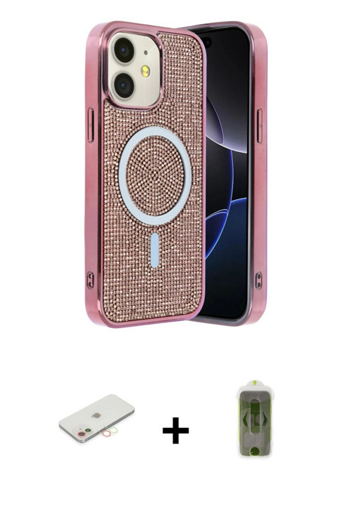 ieg™ iPhone 11 Kılıf Eksen Çizgi - Siyah Joko Magic 5D Hayalet Cam + Yeşil Renkli Kamera Lens Koruma