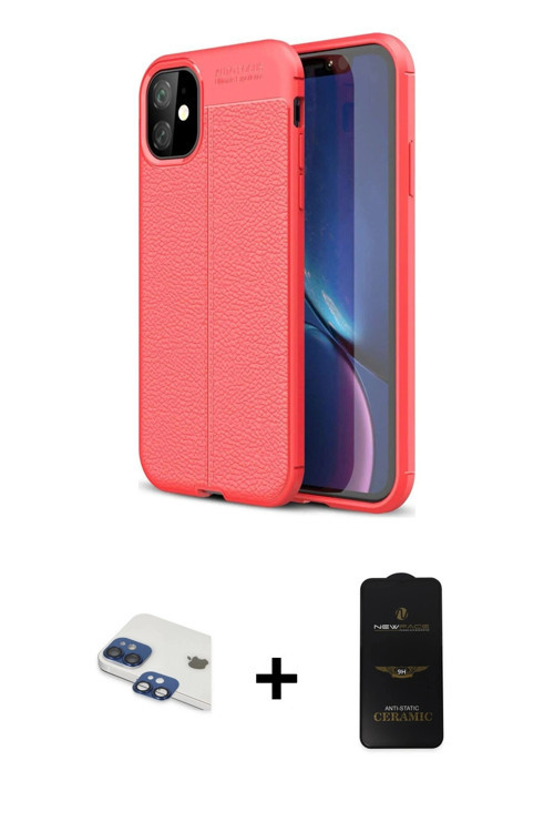 ieg™ iPhone 11 Kılıf Doruk Klasik Özel Seri - Siyah 6D Antistatik Mat Seramik Hayalet Nano Ekran Kor