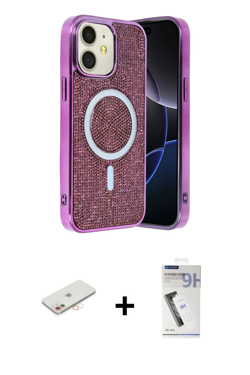 ieg™ iPhone 11 Kılıf Eksen Çizgi - Şeffaf Uv Polymer Nano Ekran Koruyucu + Yeşil Renkli Kamera Lens