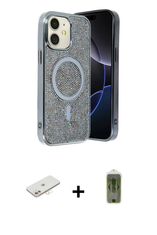 ieg™ iPhone 11 Kılıf Eksen Çizgi - Siyah Joko Magic 5D Hayalet Cam + Yeşil Renkli Kamera Lens Koruma