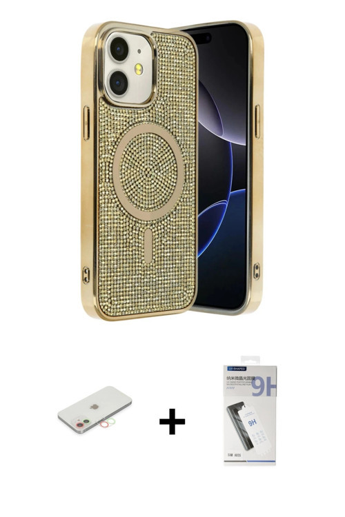 ieg™ iPhone 11 Kılıf Eksen Çizgi - Şeffaf Uv Polymer Nano Ekran Koruyucu + Yeşil Renkli Kamera Lens