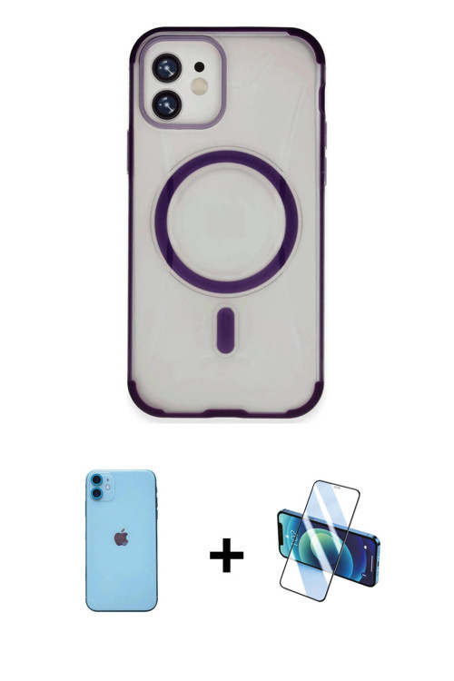 ieg™ iPhone 11 Kılıf Eksen Klasik Koleksiyonu - Siyah 3D Antistatik Seramik Nano Ekran Koruyucu + Ma