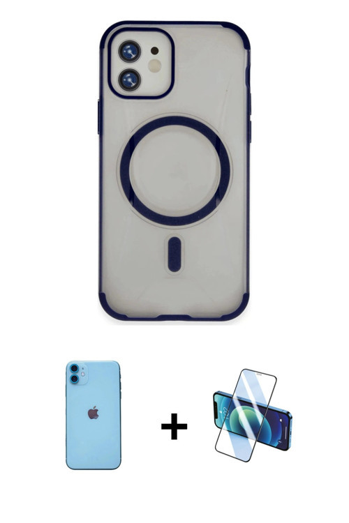 ieg™ iPhone 11 Kılıf Eksen Klasik Koleksiyonu - Siyah 3D Antistatik Seramik Nano Ekran Koruyucu + Ma
