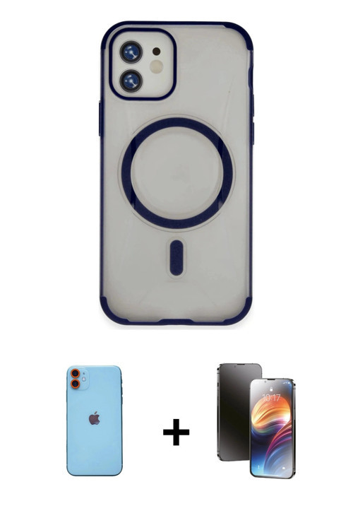 ieg™ iPhone 11 Kılıf Eksen Klasik Koleksiyonu - Siyah 3D Antistatik Mat Seramik Nano Ekran Koruyucu