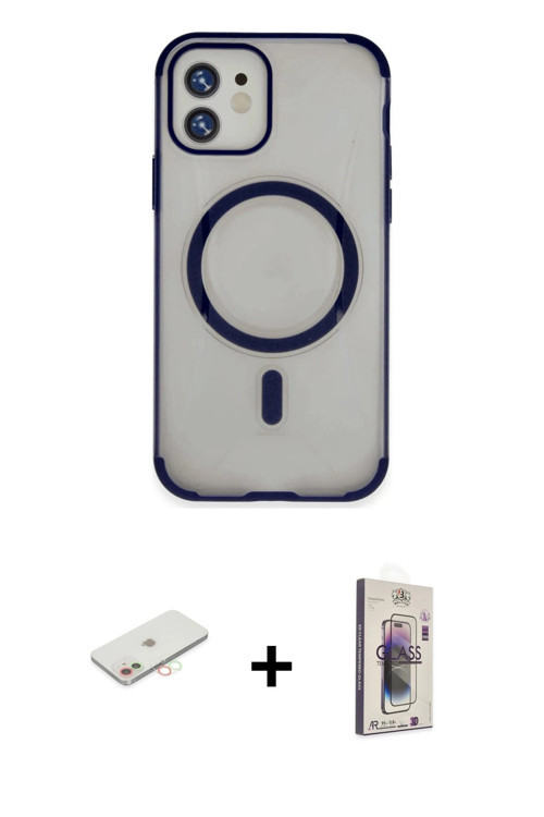 ieg™ iPhone 11 Kılıf Eksen Klasik Koleksiyonu - Siyah Bilvis 3D Cam Ekran Koruyucu + Yeşil Renkli Ka