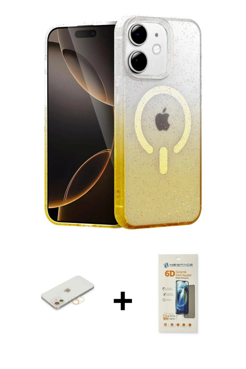 ieg™ iPhone 11 Kılıf Eksen Minimal Özel Seri - Siyah 6D Mat Seramik Hayalet Nano Ekran Koruyucu + Sa