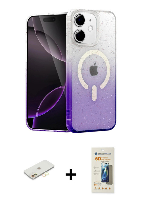 ieg™ iPhone 11 Kılıf Eksen Minimal Özel Seri - Siyah 6D Mat Seramik Hayalet Nano Ekran Koruyucu + Sa