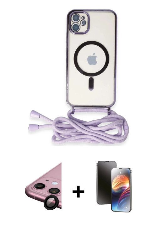 ieg™ iPhone 11 Kılıf Eksen Özel Seri - Siyah 3D Antistatik Mat Seramik Nano Ekran Koruyucu + Siyah R
