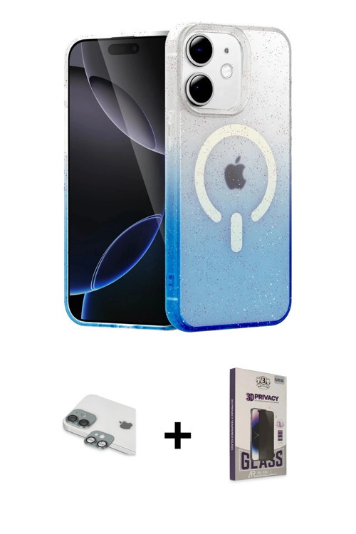 ieg™ iPhone 11 Kılıf Eksen Minimal Özel Seri - Siyah Bilvis Hayalet Cam Ekran Koruyucu + Yeşil Pers