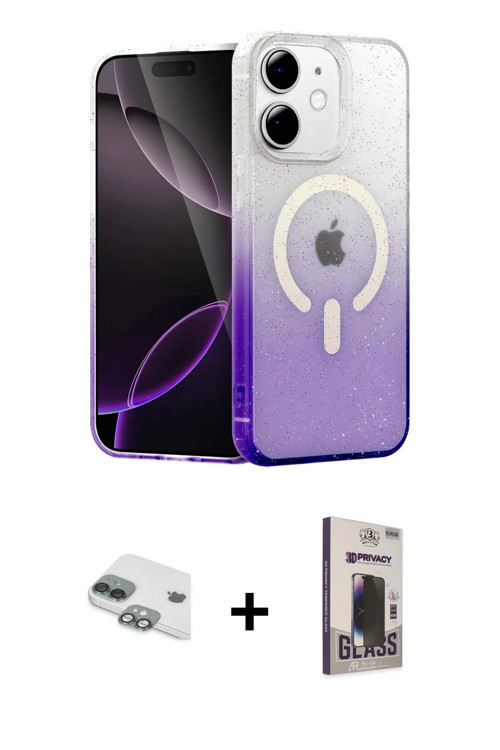 ieg™ iPhone 11 Kılıf Eksen Minimal Özel Seri - Siyah Bilvis Hayalet Cam Ekran Koruyucu + Yeşil Pers