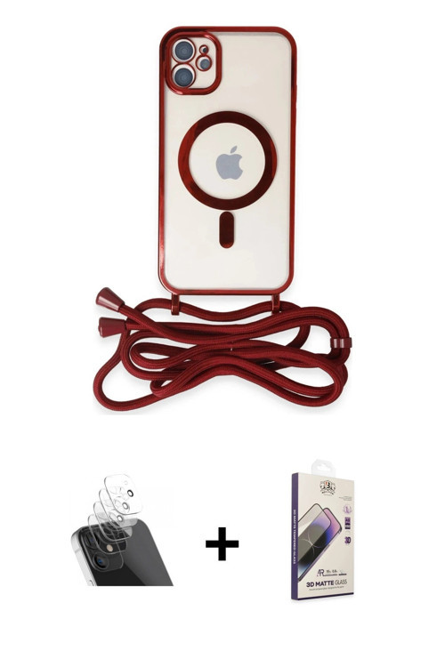 ieg™ iPhone 11 Kılıf Eksen Özel Seri - Siyah Bilvis 3D Mat Cam Ekran Koruyucu + Şeffaf Kamera Lens K