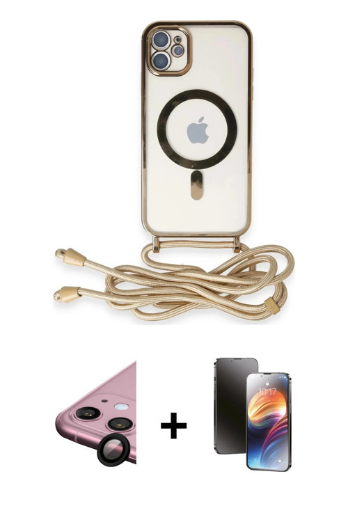 ieg™ iPhone 11 Kılıf Eksen Özel Seri - Siyah 3D Antistatik Mat Seramik Nano Ekran Koruyucu + Siyah R