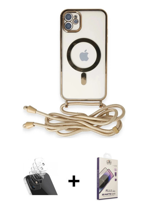 ieg™ iPhone 11 Kılıf Eksen Özel Seri - Siyah Bilvis 3D Mat Cam Ekran Koruyucu + Şeffaf Kamera Lens K