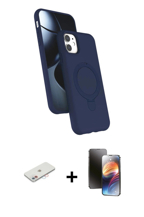 ieg™ iPhone 11 Kılıf İz Işık Koleksiyonu - Siyah 3D Antistatik Mat Seramik Nano Ekran Koruyucu + Pem