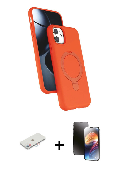 ieg™ iPhone 11 Kılıf İz Işık Koleksiyonu - Siyah 3D Antistatik Mat Seramik Nano Ekran Koruyucu + Pem