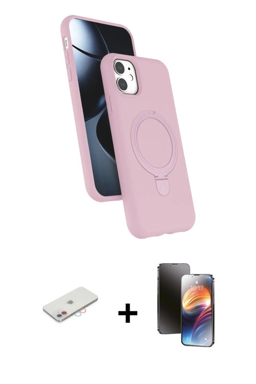 ieg™ iPhone 11 Kılıf İz Işık Koleksiyonu - Siyah 3D Antistatik Mat Seramik Nano Ekran Koruyucu + Pem