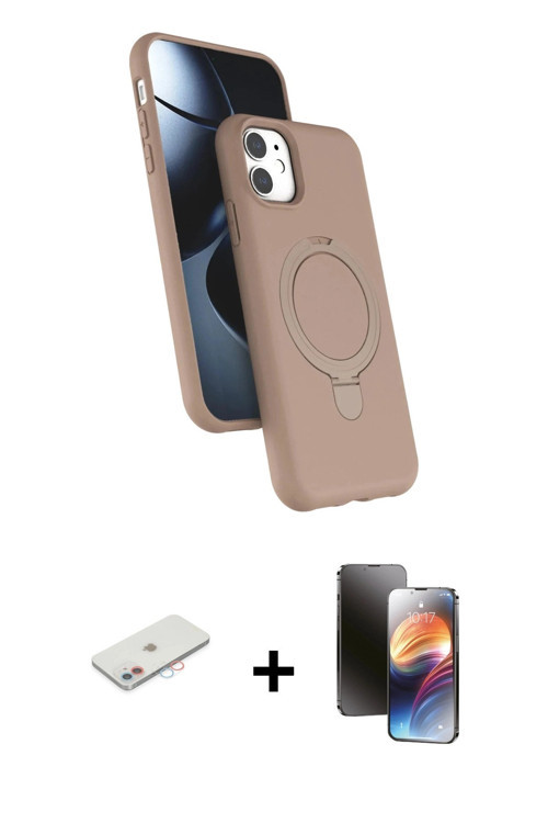 ieg™ iPhone 11 Kılıf İz Işık Koleksiyonu - Siyah 3D Antistatik Mat Seramik Nano Ekran Koruyucu + Pem