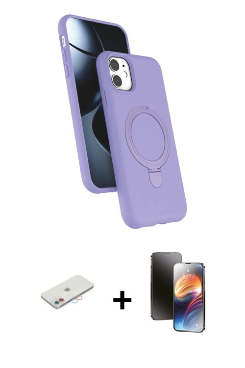 ieg™ iPhone 11 Kılıf İz Işık Koleksiyonu - Siyah 3D Antistatik Mat Seramik Nano Ekran Koruyucu + Pem