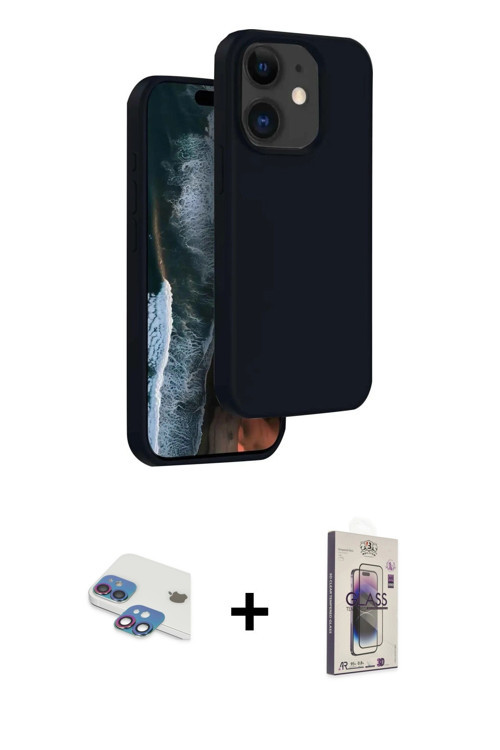 ieg™ iPhone 11 Kılıf Kıvılcım Çizgi Serisi - Siyah Bilvis 3D Cam Ekran Koruyucu + Gökkuşağı Pers Alü