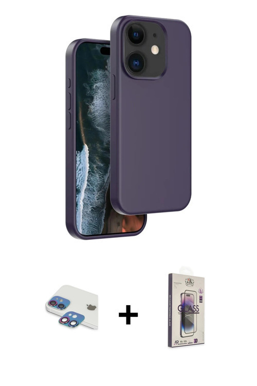 ieg™ iPhone 11 Kılıf Kıvılcım Çizgi Serisi - Siyah Bilvis 3D Cam Ekran Koruyucu + Gökkuşağı Pers Alü