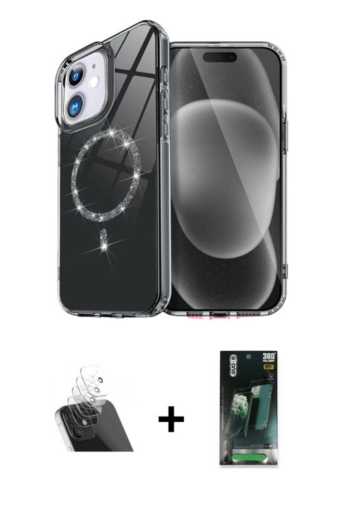 ieg™ iPhone 11 Kılıf Kıvılcım Form Prime - Siyah 360 Mat Full Body Arka Koruyucu + Şeffaf Kamera Len