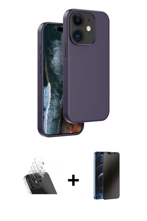 ieg™ iPhone 11 Kılıf Kıvılcım Çizgi Serisi - Siyah 3D Antistatik Hayalet Cam Ekran Koruyucu + Şeffaf