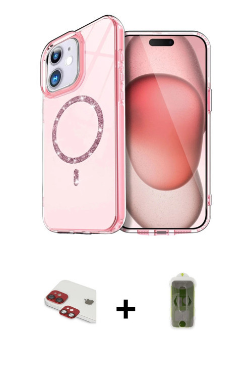 ieg™ iPhone 11 Kılıf Kıvılcım Form Prime - Siyah Joko Magic 5D Hayalet Cam + Kırmızı Pers Alüminyum