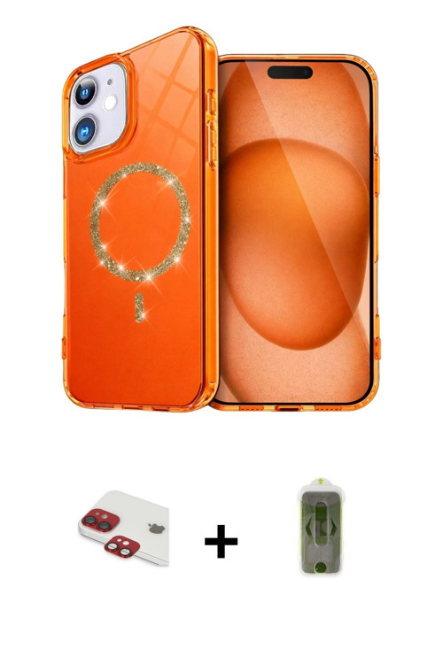 ieg™ iPhone 11 Kılıf Kıvılcım Form Prime - Siyah Joko Magic 5D Hayalet Cam + Kırmızı Pers Alüminyum