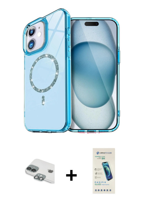ieg™ iPhone 11 Kılıf Kıvılcım Form Prime - Şeffaf Pasifik Cam Ekran Koruyucu + Yeşil Pers Alüminyum