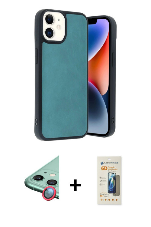 ieg™ iPhone 11 Kılıf Kıvılcım Işık Serisi - Siyah 6D Mat Seramik Hayalet Nano Ekran Koruyucu + Kırmı
