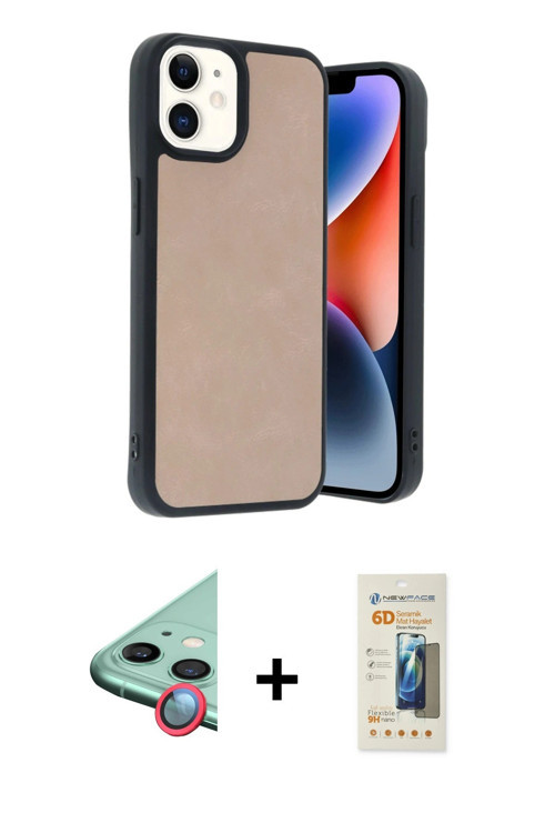 ieg™ iPhone 11 Kılıf Kıvılcım Işık Serisi - Siyah 6D Mat Seramik Hayalet Nano Ekran Koruyucu + Kırmı