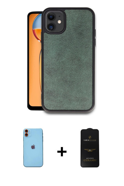 iPhone 11 Kılıf Kıvılcım Işık Serisi - Siyah 6D Antistatik Mat Seramik Hayalet Nano Ekran Koruy