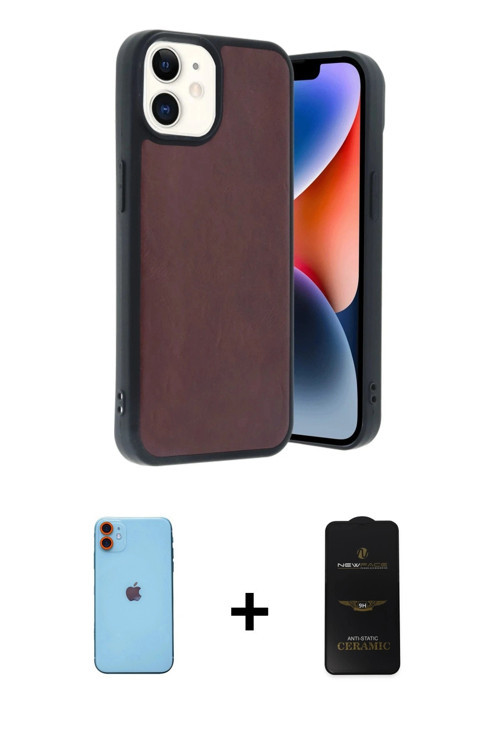 iPhone 11 Kılıf Kıvılcım Işık Serisi - Siyah 6D Antistatik Mat Seramik Hayalet Nano Ekran Koruy