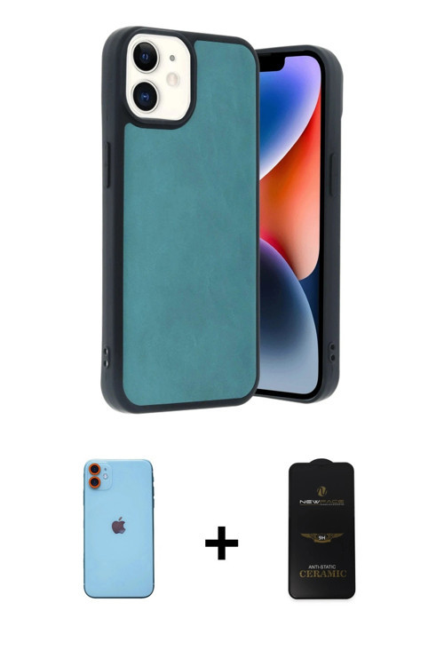 iPhone 11 Kılıf Kıvılcım Işık Serisi - Siyah 6D Antistatik Mat Seramik Hayalet Nano Ekran Koruy