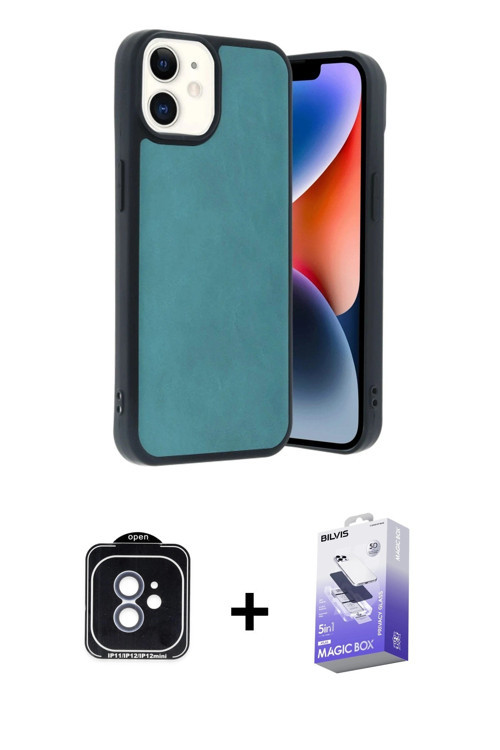 ieg™ iPhone 11 Kılıf Kıvılcım Işık Serisi - Siyah Bilvis 5in1 5D Magic Hayalet Cam Ekran Koruyucu +
