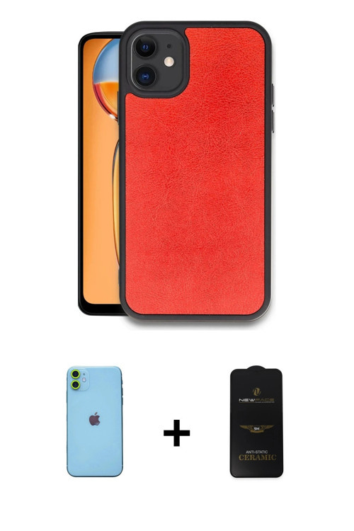 iPhone 11 Kılıf Kıvılcım Işık Serisi - Siyah 6D Antistatik Mat Seramik Hayalet Nano Ekran Koruy