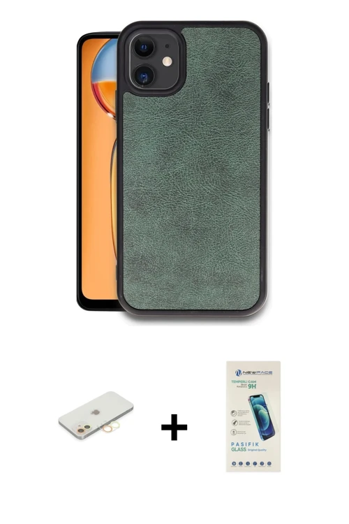 ieg™ iPhone 11 Kılıf Kıvılcım Işık Serisi - Şeffaf Pasifik Cam Ekran Koruyucu + Sarı Renkli Kamera L