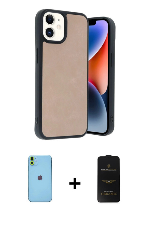 iPhone 11 Kılıf Kıvılcım Işık Serisi - Siyah 6D Antistatik Mat Seramik Hayalet Nano Ekran Koruy