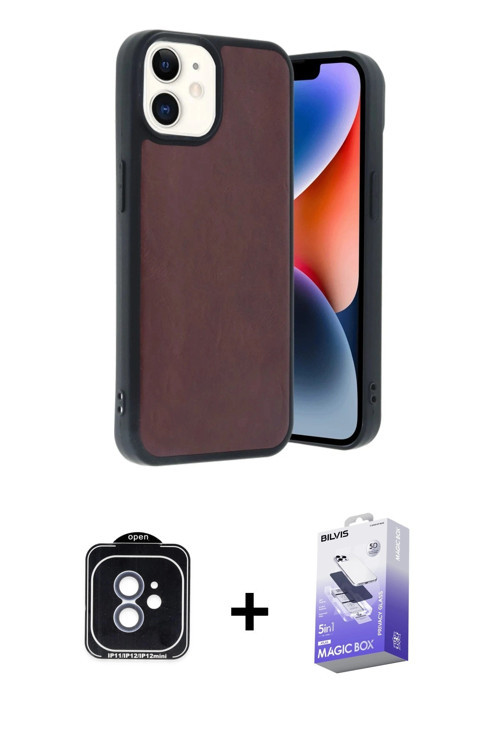 ieg™ iPhone 11 Kılıf Kıvılcım Işık Serisi - Siyah Bilvis 5in1 5D Magic Hayalet Cam Ekran Koruyucu +