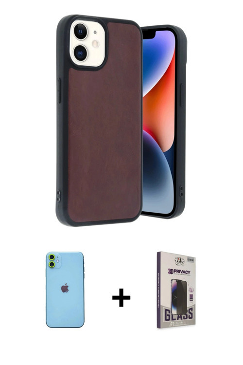 ieg™ iPhone 11 Kılıf Kıvılcım Işık Serisi - Siyah Bilvis Hayalet Cam Ekran Koruyucu + Yeşil Neon Fos