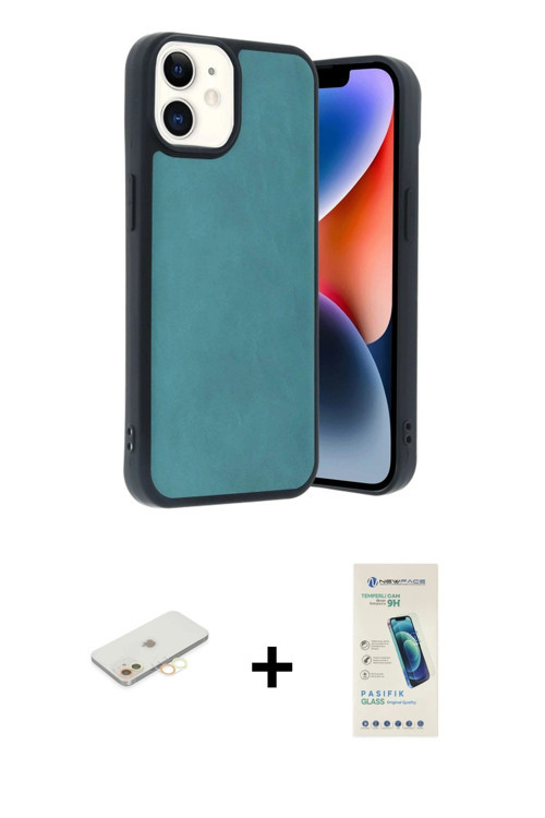 ieg™ iPhone 11 Kılıf Kıvılcım Işık Serisi - Şeffaf Pasifik Cam Ekran Koruyucu + Sarı Renkli Kamera L