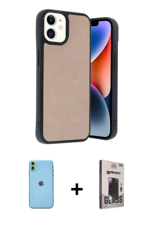 ieg™ iPhone 11 Kılıf Kıvılcım Işık Serisi - Siyah Bilvis Hayalet Cam Ekran Koruyucu + Yeşil Neon Fos