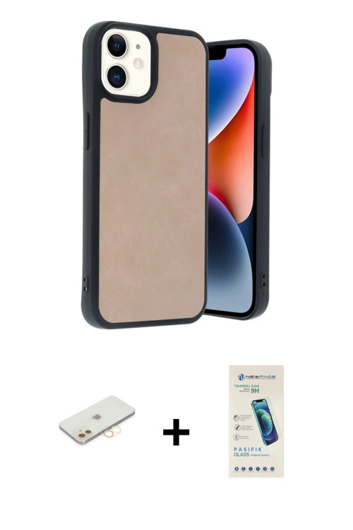 ieg™ iPhone 11 Kılıf Kıvılcım Işık Serisi - Şeffaf Pasifik Cam Ekran Koruyucu + Sarı Renkli Kamera L