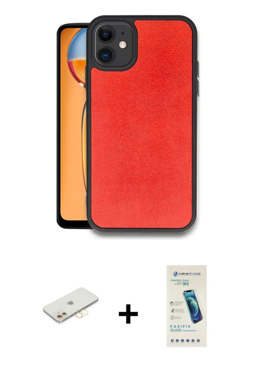 ieg™ iPhone 11 Kılıf Kıvılcım Işık Serisi - Şeffaf Pasifik Cam Ekran Koruyucu + Sarı Renkli Kamera L