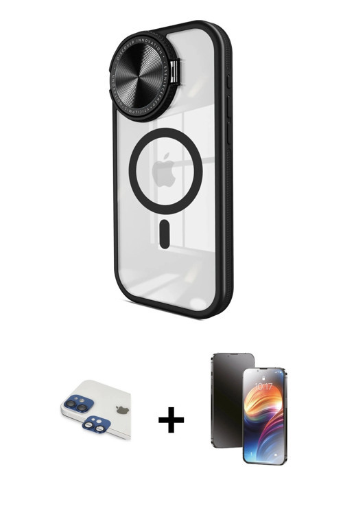 ieg™ iPhone 11 Kılıf Kıvılcım Modern Koleksiyonu - Siyah 3D Antistatik Mat Seramik Nano Ekran Koruyu