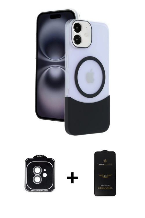 ieg™ iPhone 11 Kılıf Kozmos Form Özel Seri - Siyah 6D Antistatik Mat Seramik Hayalet Nano Ekran Koru