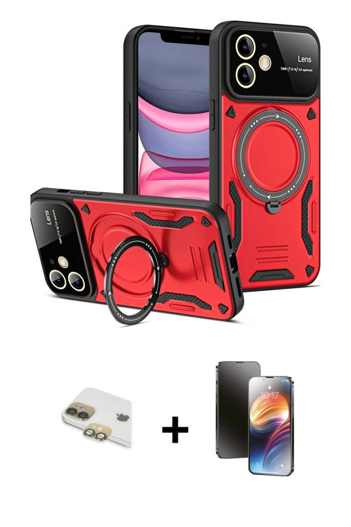 ieg™ iPhone 11 Kılıf Kıvılcım Modern Serisi - Siyah 3D Antistatik Mat Seramik Nano Ekran Koruyucu +